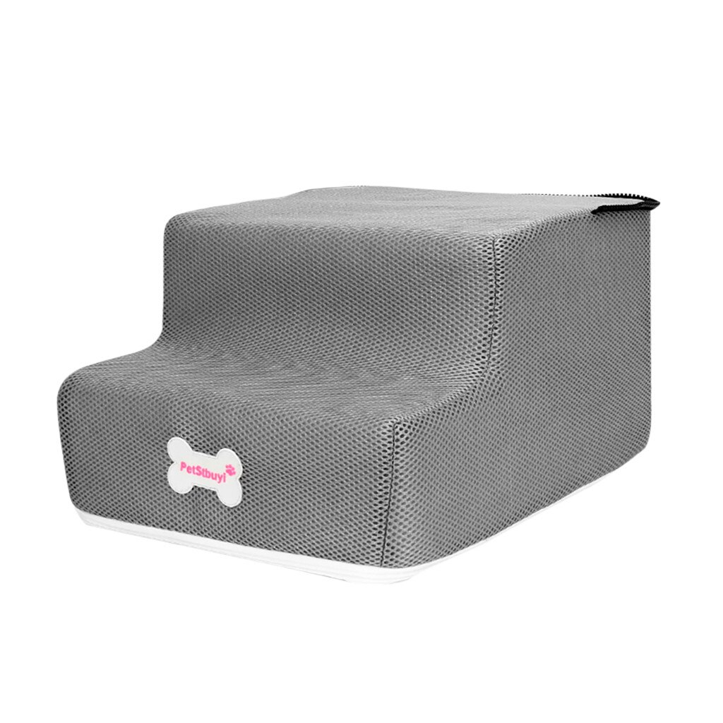 Hond Huis Hond Trappen Huisdier 3 Stappen Trap voor Kleine Hond Kat Pet Ramp Ladder Anti-slip Verwijderbare honden Bed Trappen FW3: Gray