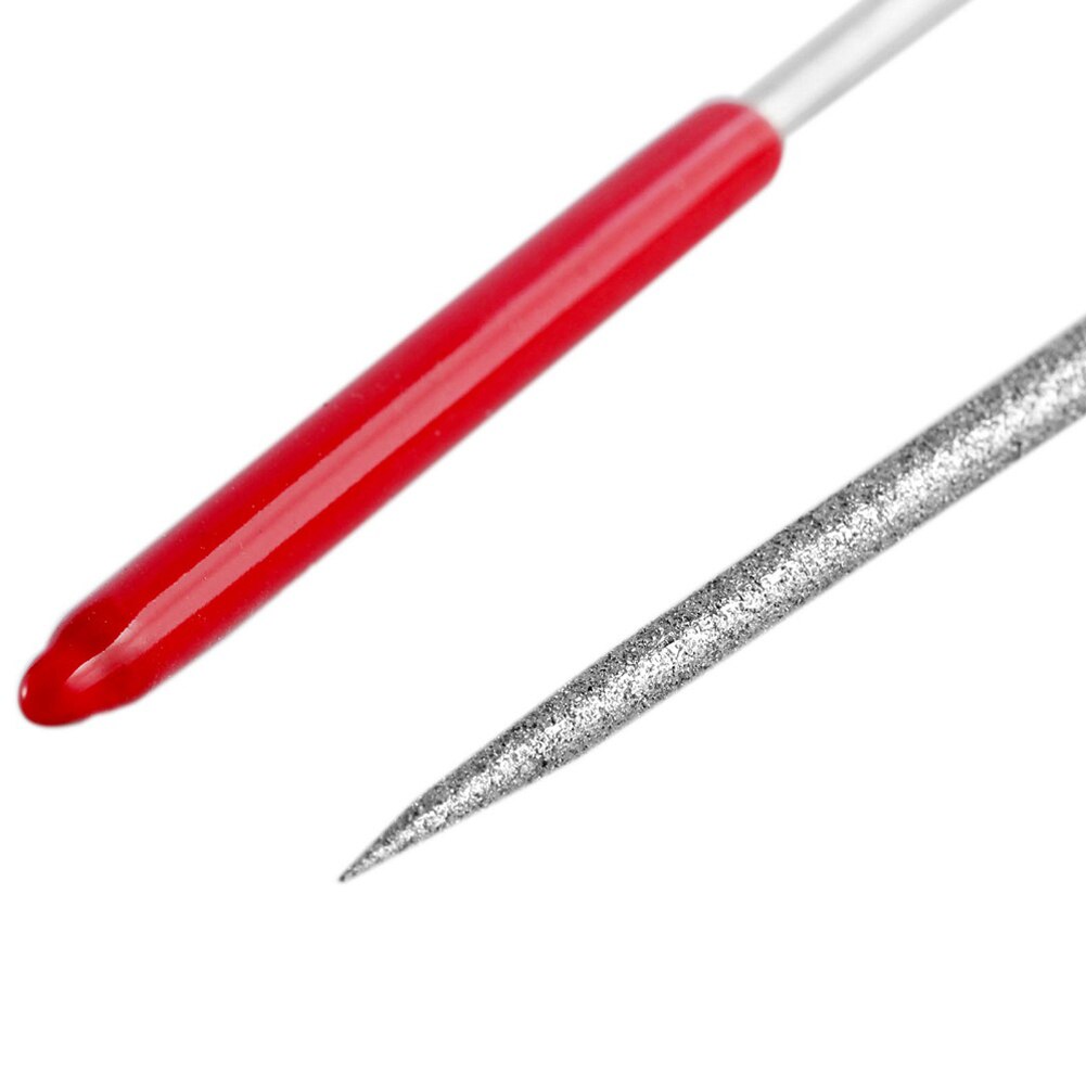 Diamond Model Small File, Flat File, Assorted File, 2 Pieces Of Red Handle 3 × 140 Round No. 5