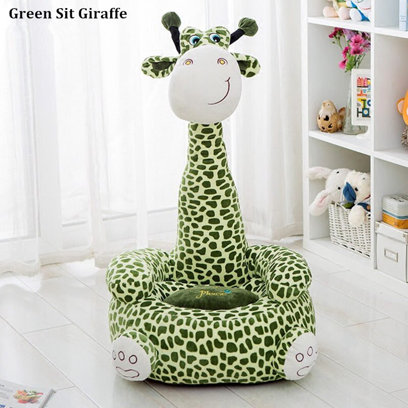 Alwaysme baby børn børn sæder sofa børn sækkestol baby børn børn legetøj uden pp bomuld fyldstof kun dække: Grøn sidde giraf