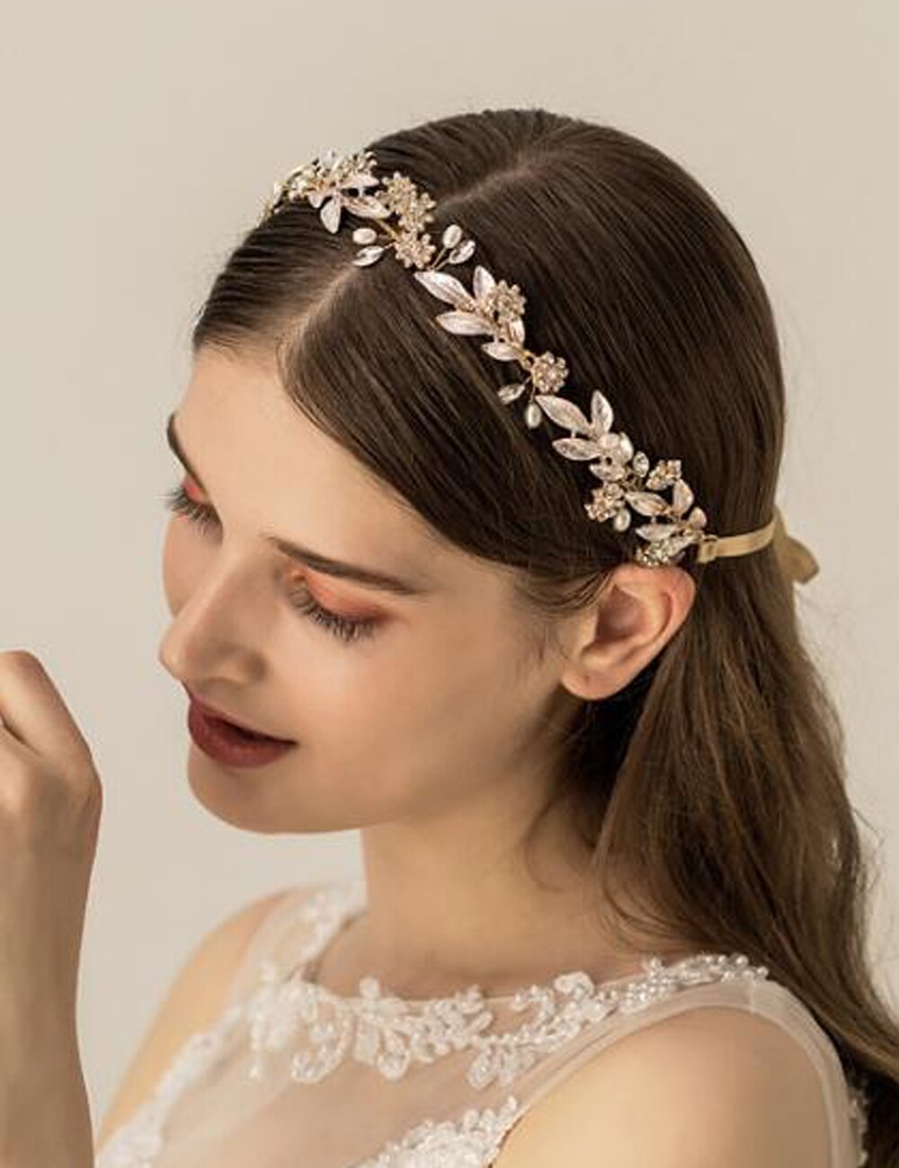 Bandeau de mariée en or bohème, serre-tête en cristal, perle, vigne, fleur, Halo, accessoires pour cheveux de mariage