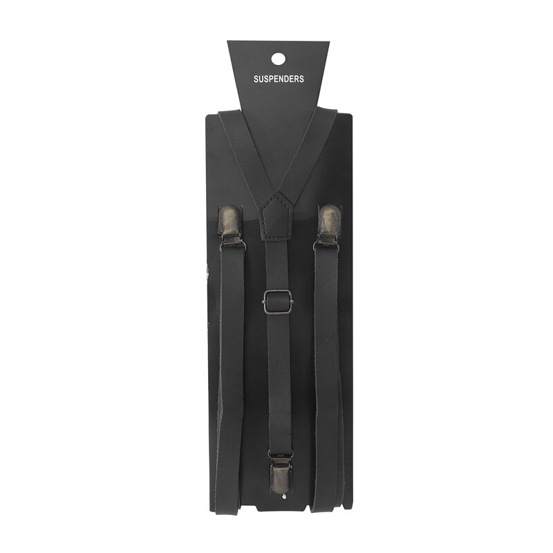 Heren Bretels Pu Bretels Y Shape Strap Clip Volwassen Broek Jarretel Bretels Accessoires Bruiloft Casual Wear: Black