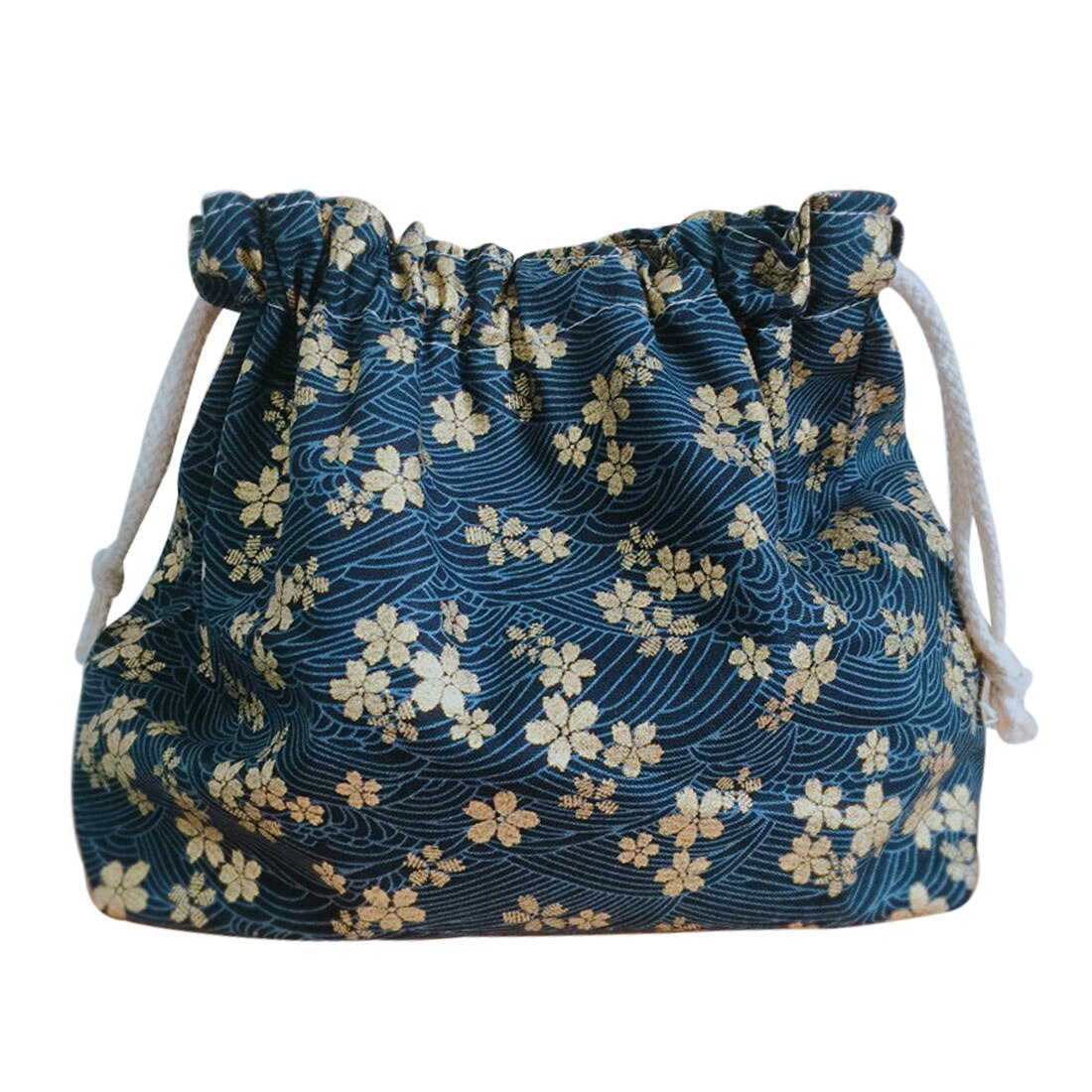 Moda almoço saco drawstring almoço sacos para mulheres crianças portátil lancheira estilo japonês bento tote bolsa de viagem piquenique