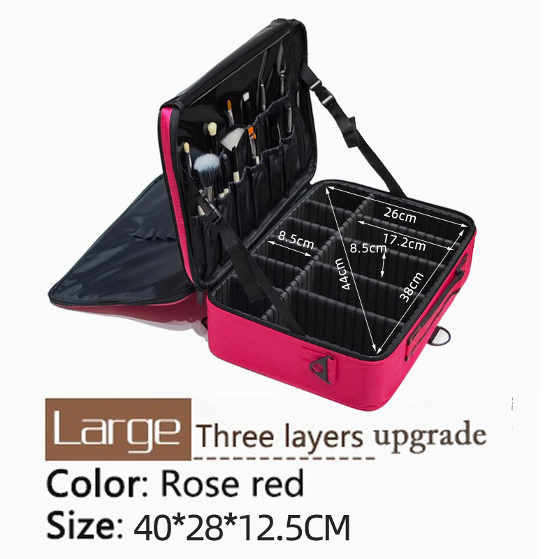 Women Cosmetic Bag Travel Makeup Make Up Box Cosmetics Pouch Bags Beauty Case For Makeup Artist: Blue