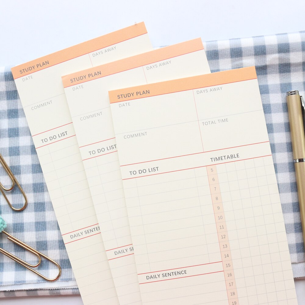 Domikee Leuke Gekleurde School Studie Plan Memo Pad Student Undated Dagelijkse Planner Doen Om Lijst Note Pad Briefpapier tear