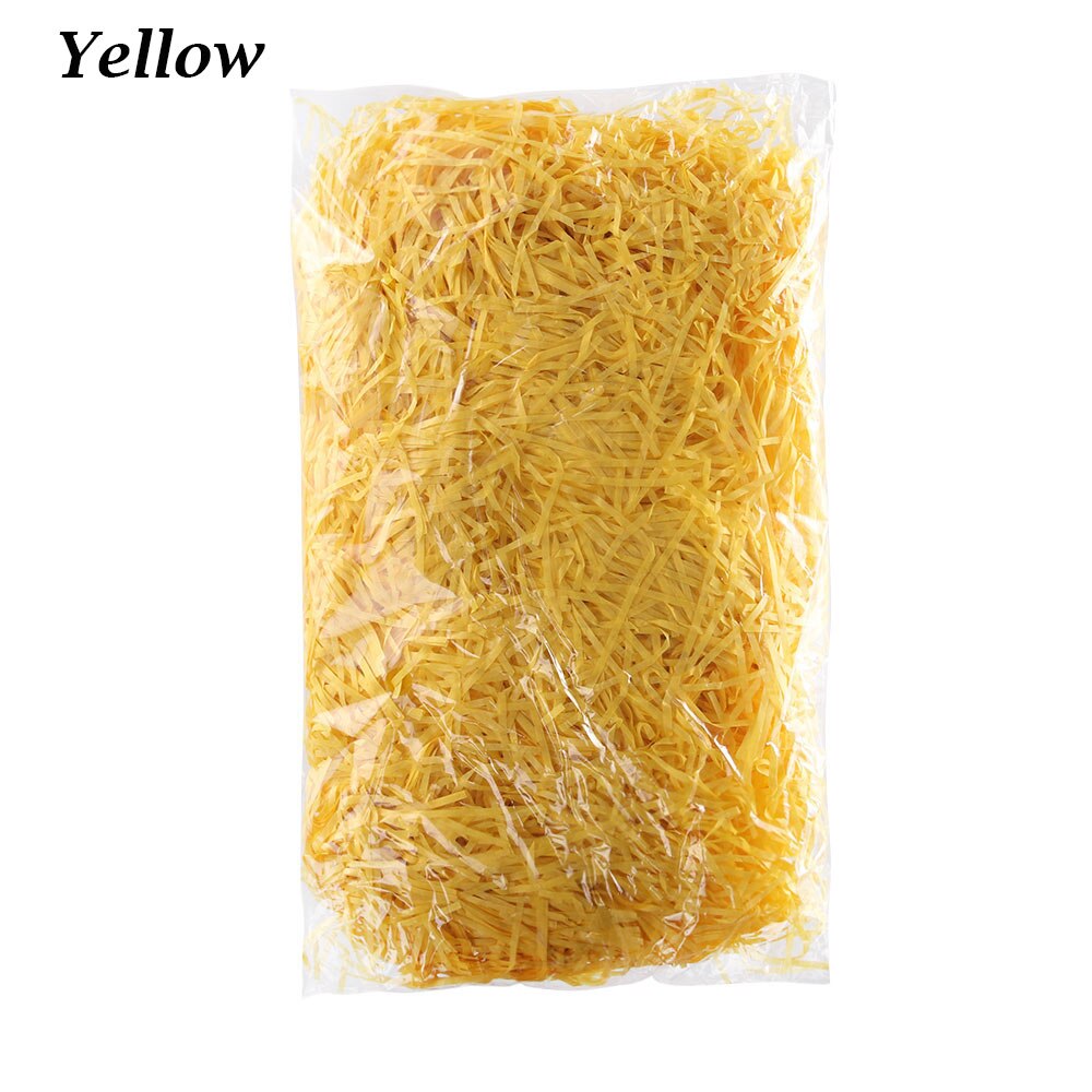 Confettis en papier raphia de 100g, pour boîte, remplissage de fête, accessoires d'emballage, fournitures artisanales de bricolage: yellow