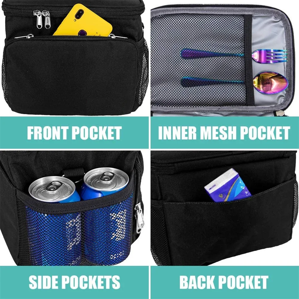 Multifunctional Double Layers Tote Cooler Lunch Bags for Women Men Large Capacity Travel Picnic Lunch Box with Shoulder Strap