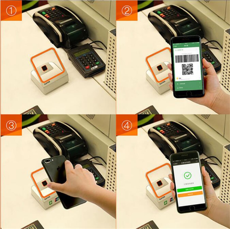 Escáner de código de barras SUNMI Pocket Auto QR 1D/2D, lector de códigos para pagos de teléfonos móviles, compatible con Windows Linux Plug and Play