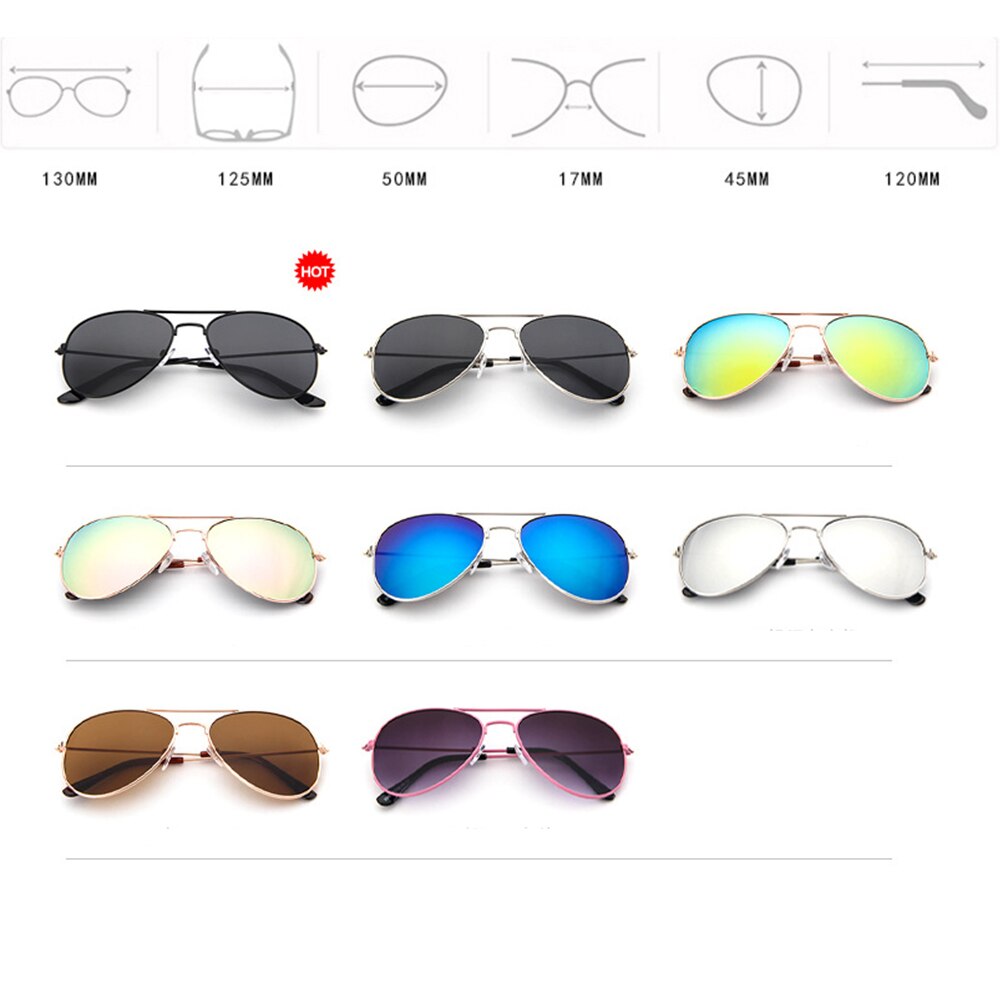 1 stk børns solbriller klassisk metalramme farverige spejlbriller til børn rejse shopping  uv400 tilbehør til briller