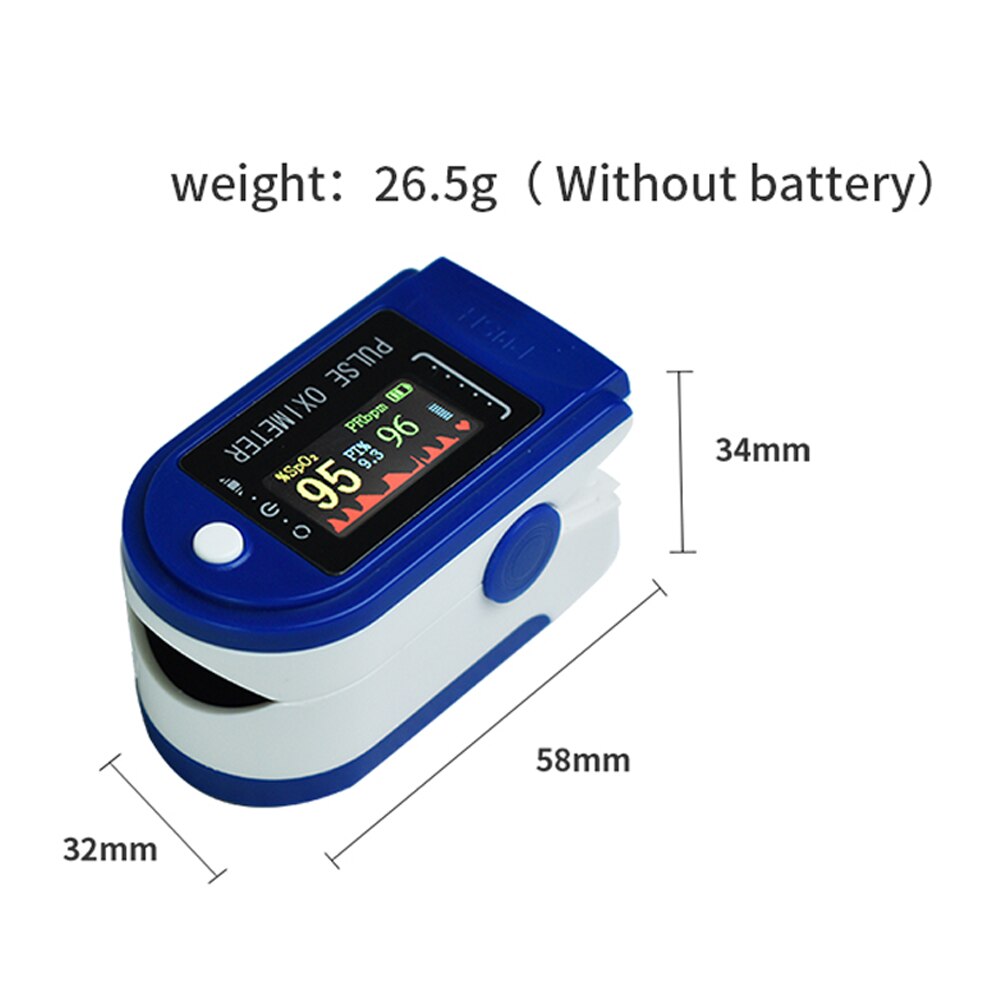Hempuls oximeter finger spo 2 blod-syre datamätning oled display oximetro de dedo oxymetre pulsoksymetr napalcowy