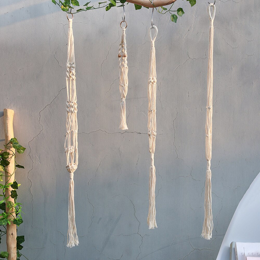 Colgador de macramé para plantas, macetas de jardín, soporte colgante para interior y exterior, macetero de pared, cesta de cuerda para decoración del hogar, paquete de 3