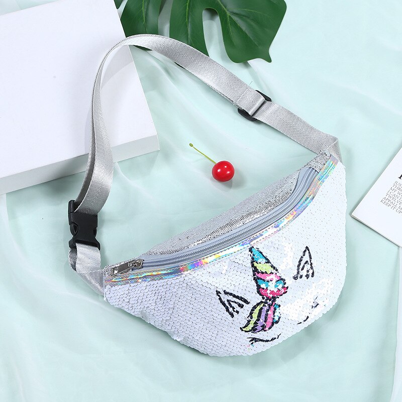 Pailletten Taille Verpakking Meisjes Schouder Riem Bag Kids Fanny Borst Zak Cartoon Meisjes Riem Mermaid Sport Portemonnee: 12