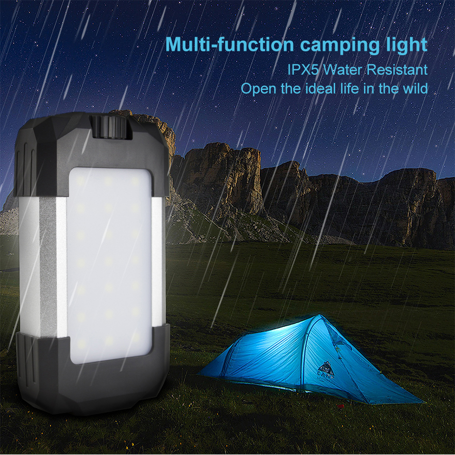 6000Mah Draagbare Lantaarn Oplaadbare Camping Tent Licht Dimbare Nood Outdoor Licht Power Bank Waterdicht Hang Zaklamp