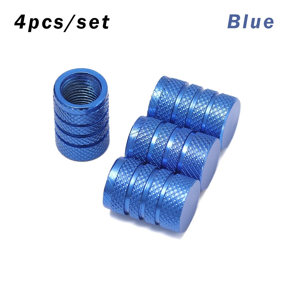 1/4Pcs Universal Dustproof Aluminium Alloy Bicycle Cap Wheel Tire Covered Car Truck Tube Tyre Bike Accessories: Blue