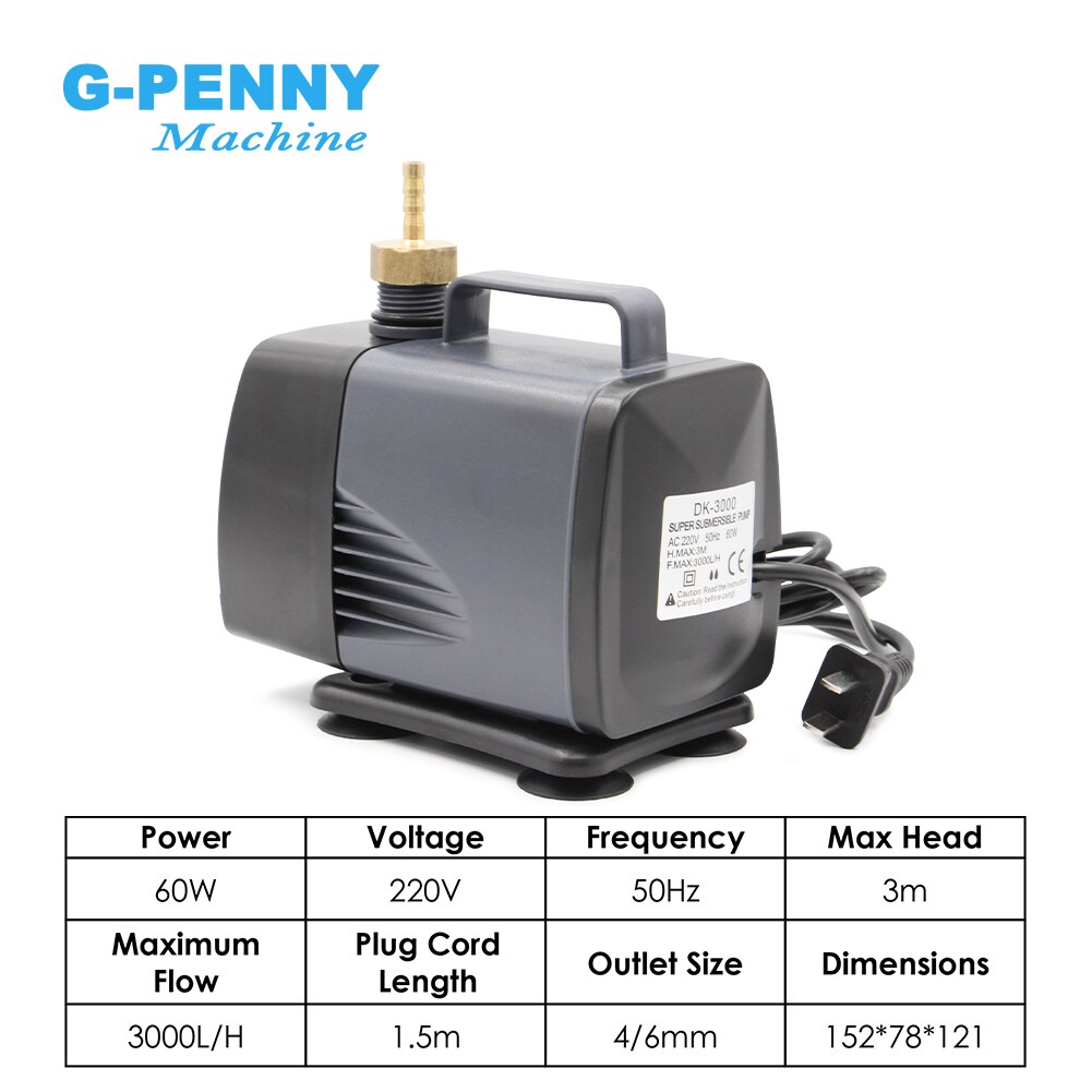 pump 60w 220V water pump max head 3m max flow 3000L/H Multi-function submersible pump!