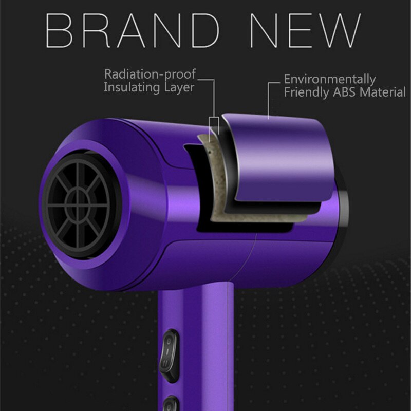Secador de cabelo profissional de íon negativo, aquecimento e arrefecimento, aparelho secador de ar, alta potência, 3000w, secador de cabelo preto roxo roxo