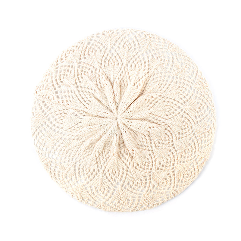Geebro vrouwen Effen Kleur Gebreide Baret Hoed Lente Casual Dunne Acryl Baretten voor Vrouwen Dames Franse Kunstenaar Beanie Baret hoeden: Beige