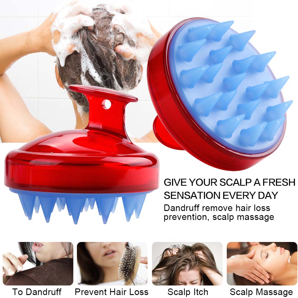 Cepillo de silicona para el cabello Spa, 1 Uds., para lavado de cabeza de cardado, peine de diente ancho, masaje del cuero cabelludo, adelgazante