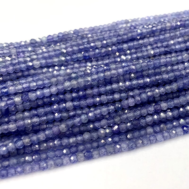 véritable naturel violet bleu Tanzanite coupe à la main facettes Rondelle perles 06379