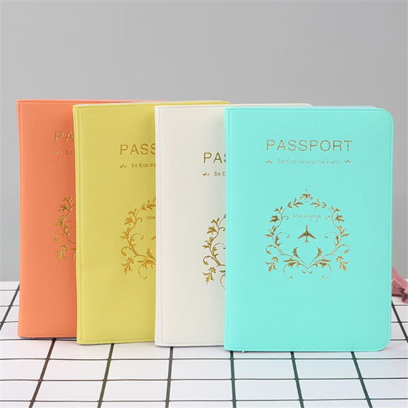 Décontracté en cuir PU passeport couvre voyage accessoires ID carte de crédit bancaire sac hommes femmes passeport porte-monnaie étui portefeuille
