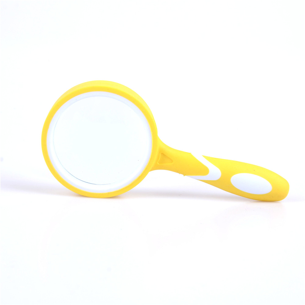 10X Lezen Handloep High Power Dubbele Kleur 50Mm Glazen Lenzen Rubber Vergrootglas Reparatie Tool: Yellow white 50mm