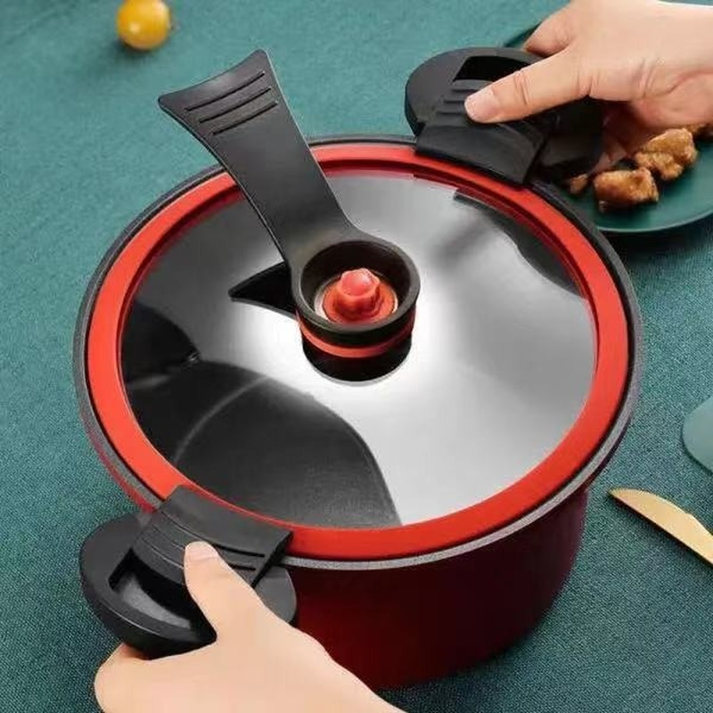 Olla de cocina al vacío a presión, utensilios de cocina para sopa, carnes, estufa de Gas/Olla a presión de fuego abierto, olla antiadherente