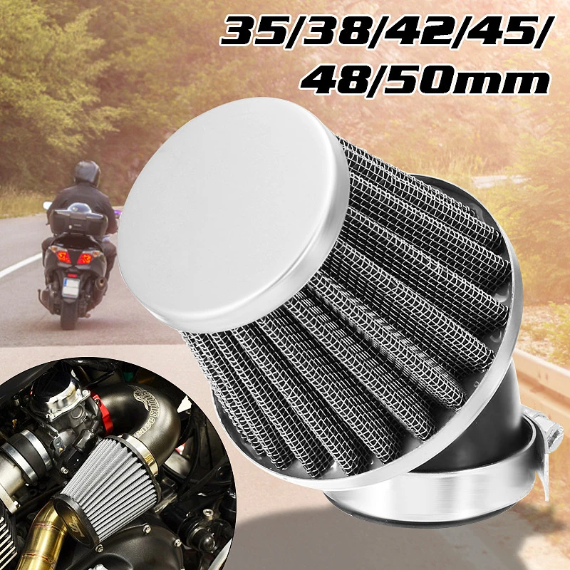 Filtro de aire para motocicleta 35mm 38mm 42mm 48mm 50mm ajuste Universal para 50cc 110cc 125cc 140cc motocicleta ATV Scooter Pit Dirt Bike