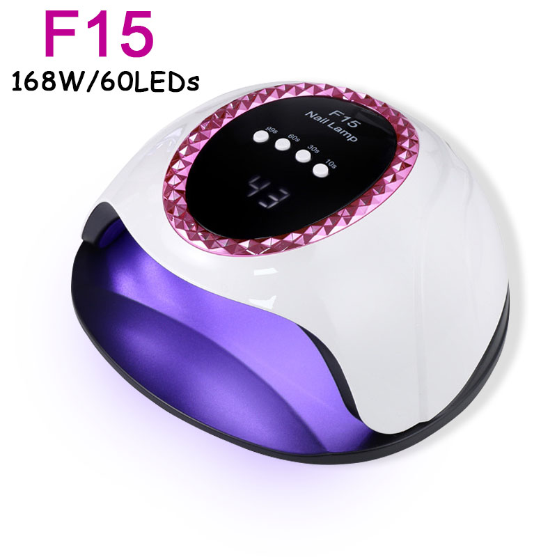 Nail Drogen Lamp 168W Led Lamp Voor Manicure 60Pcs Leds Uv Lamp Voor Cure Gel Polish Professionele auto Sensor Nail Salon Gereedschap: F15-plum red