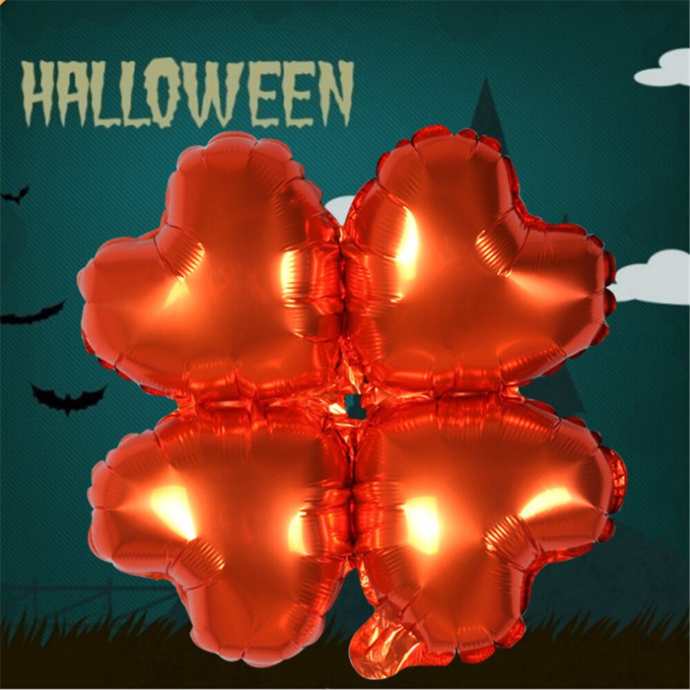 50 stuks Halloween Klavertje Vier Hart Ster Ballonnen Halloween Decoraties Folie Helium Ballon Opblaasbare Speelgoed Feestartikelen: D