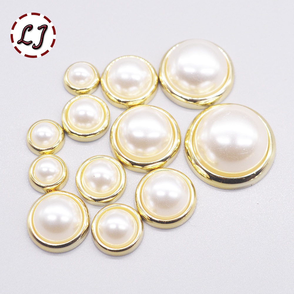 50 set/lote tachuelas con forma de perlas botón tela pantalones sombrero zapatos bolso adornos para manualidades DIY accesorios de prendas de vestir de scrapbooking