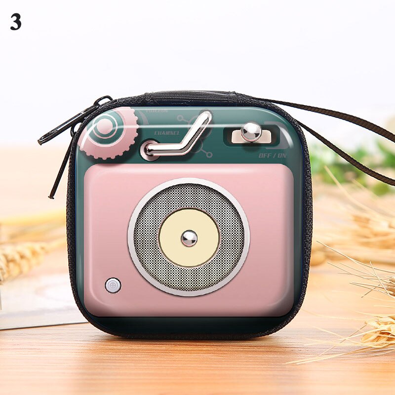 Tinplate Coin Purse Earphone Storage Bag Retro Record Tape Coin Purse Key Coin Coin Bag Coin Purse: 3
