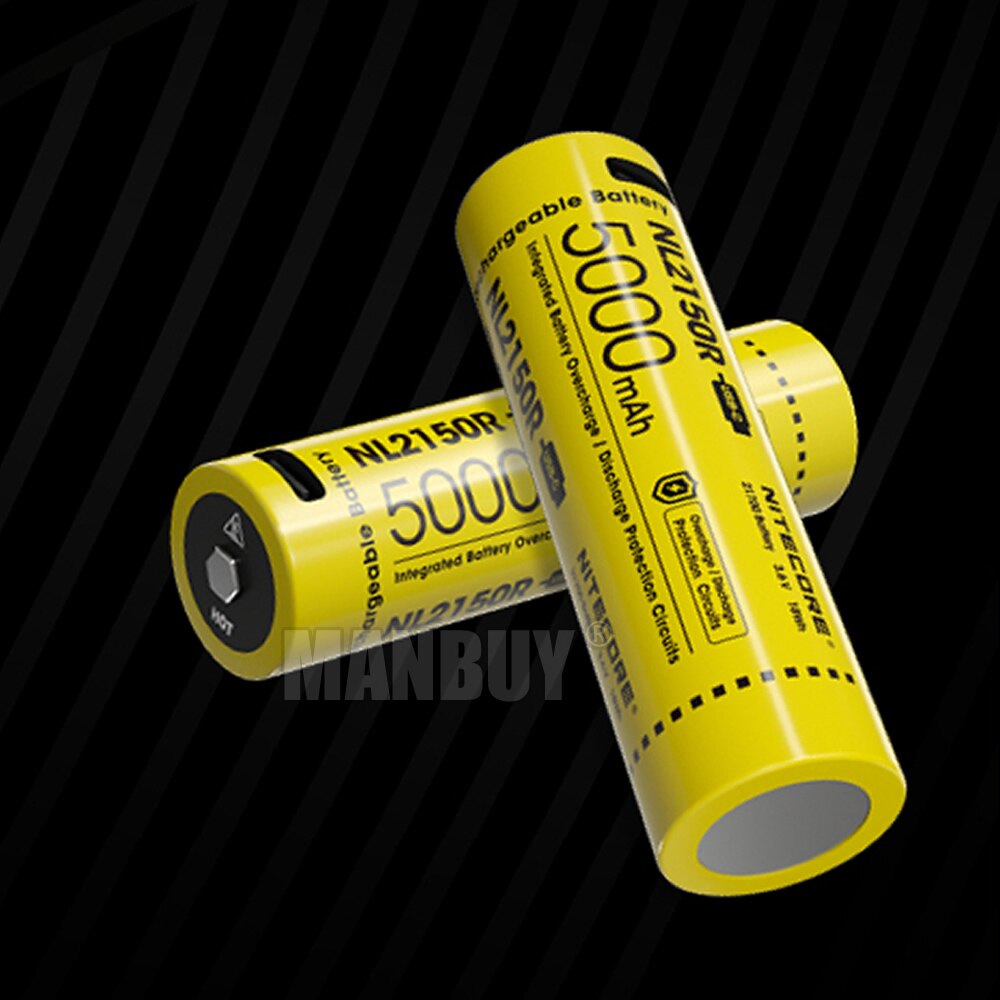 2022 NITECORE NL2150R 21700 5000mAh 3.6V Protected Li-ion Button Top Rechargeable Battery Built-In USB TYPE-C Charging Port 1 PC