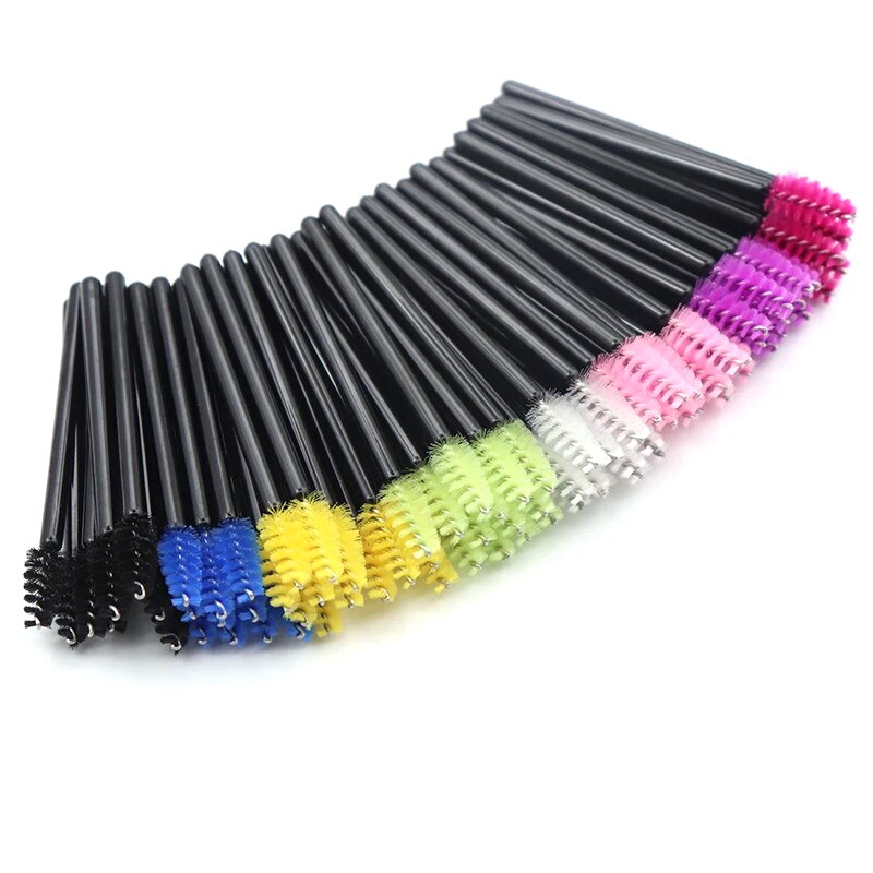 100/50 Mini Wimperborstels Mascara Wands Cosmetica Applicator Microbrush Wenkbrauw Borstel Make-Up Tool Lift Lash Extension Supplies