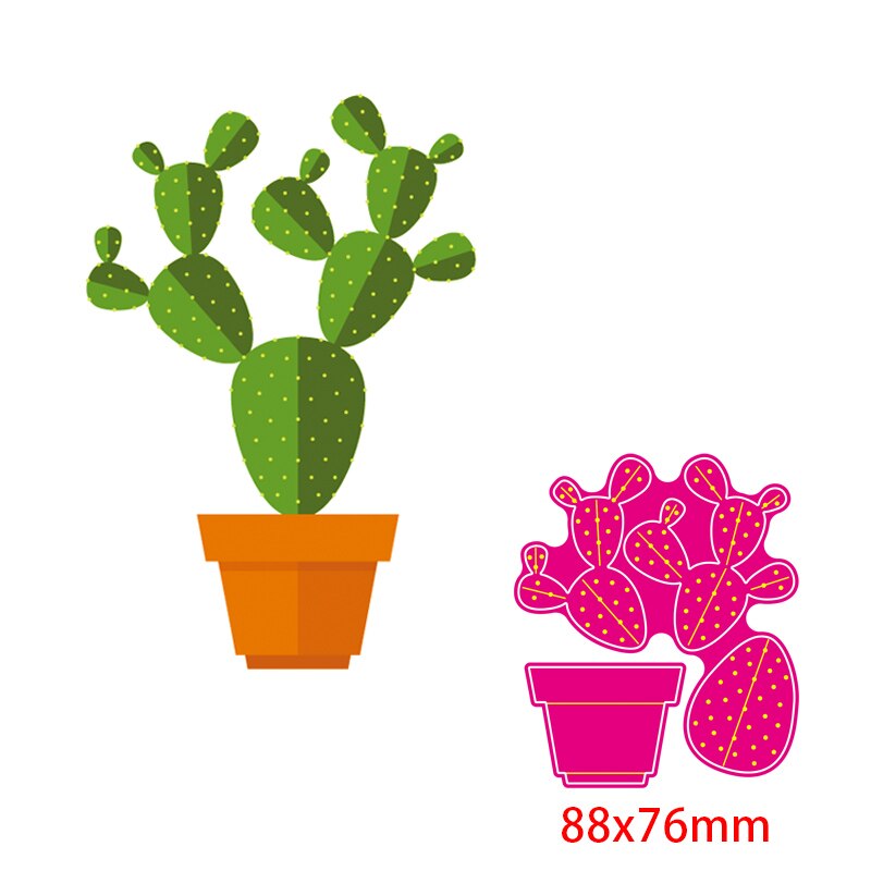 17 sorters krukväxt blommor gräs kaktusblad metall skär stansar bonsai aloe stencil för gör-det-själv scrapbooking kort dekoration: 6