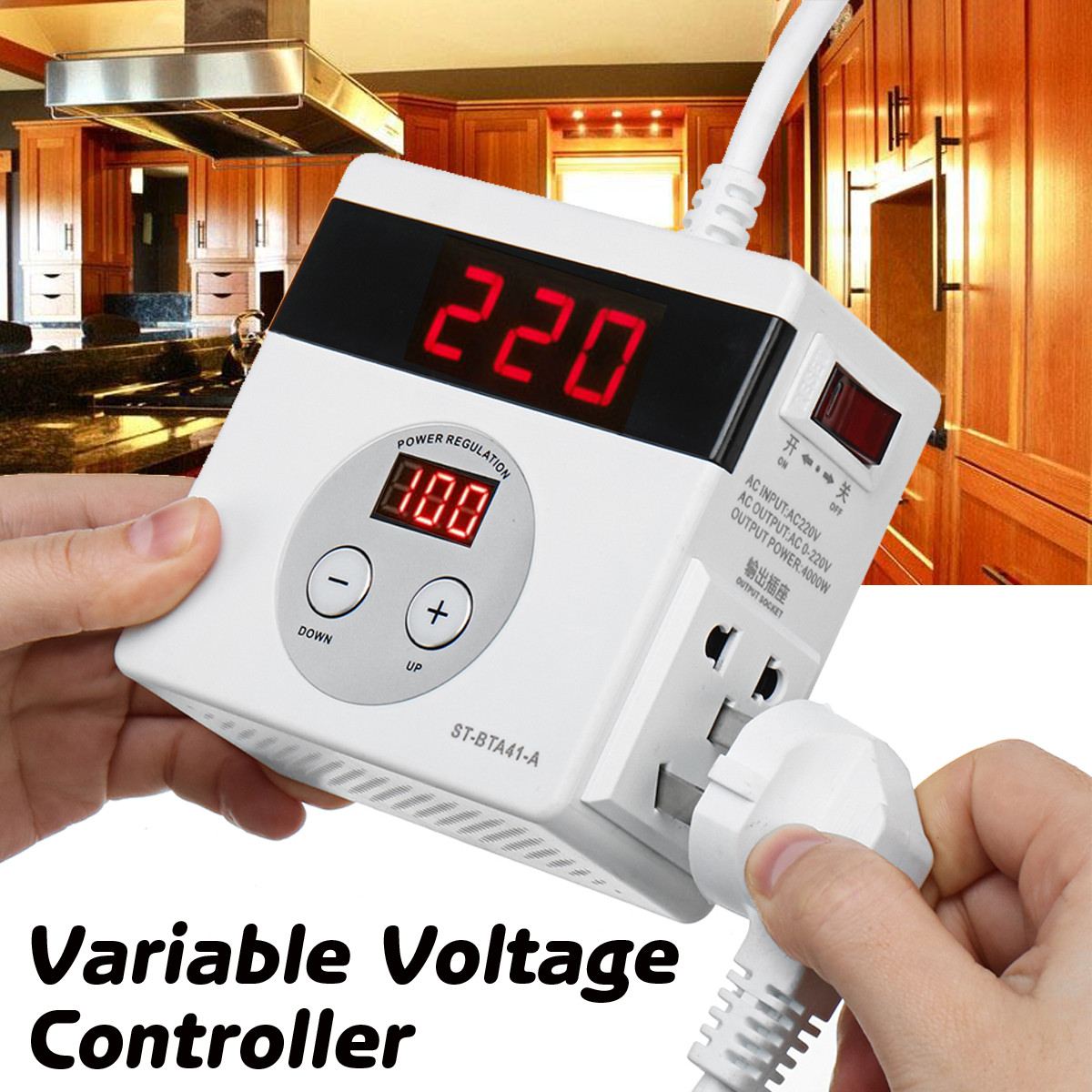 4000W 220V AC SCR Electronic Voltage Regulator Temperature Speed Adjust Controller Dimming Thermostat Regulated Power Supply