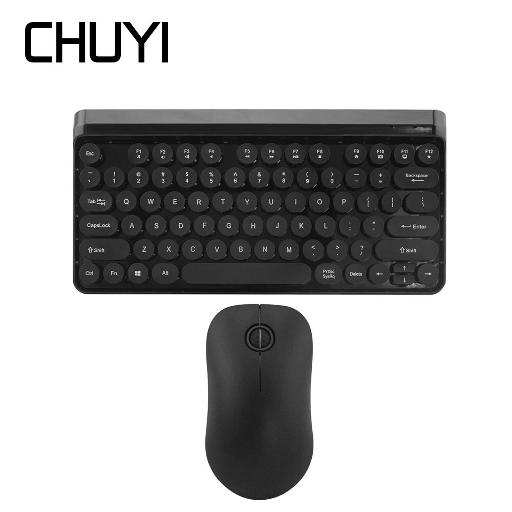 CHYI 2.4Ghz Wireless Keyboard Mouse Combo Ergonomic Computer Gaming Keypad 1200DPI USB Optical PC Mice For Desktop Laptop Tablet
