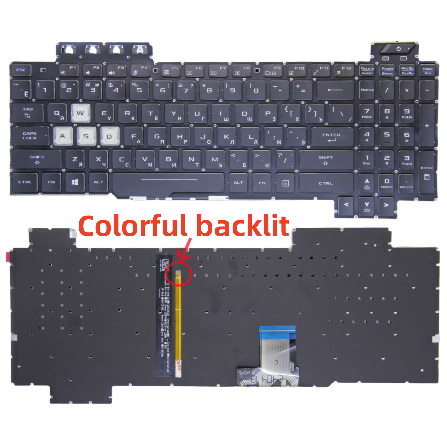 100 % neue uns/SP/RU-Tastatur für Asus Tuf FX80 FX86 FX95 FX505 FX504 FX705 ZX80G FZ80 FX80G GL703G Englische Laptop-Tastatur mit Hintergrundbeleuchtung