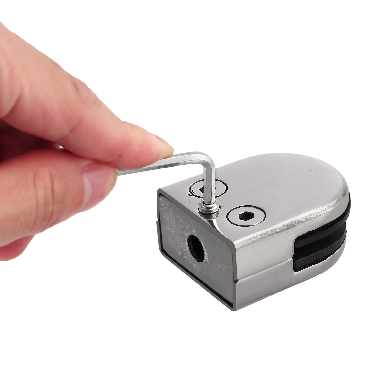 PROSTER 8Pcs 304 Stainless Steel Glass Clamp Clip Bracket Hardware Kit For Handrail Balustrades 8-12mm Glass Corner Holder Clamp