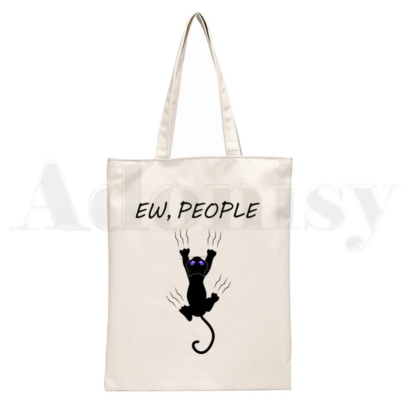 Ew Mensen Kat Handtassen Schoudertassen Casual Winkelen Meisjes Handtas Vrouwen Elegante Canvas Tas