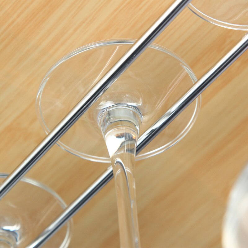 Estante de vino de acero inoxidable, barra de soporte de cristal para Hotel, estante de cristal para el hogar, cocina, soporte para colgar tazas, estantes para copas de vino, 1/2/3/4 filas