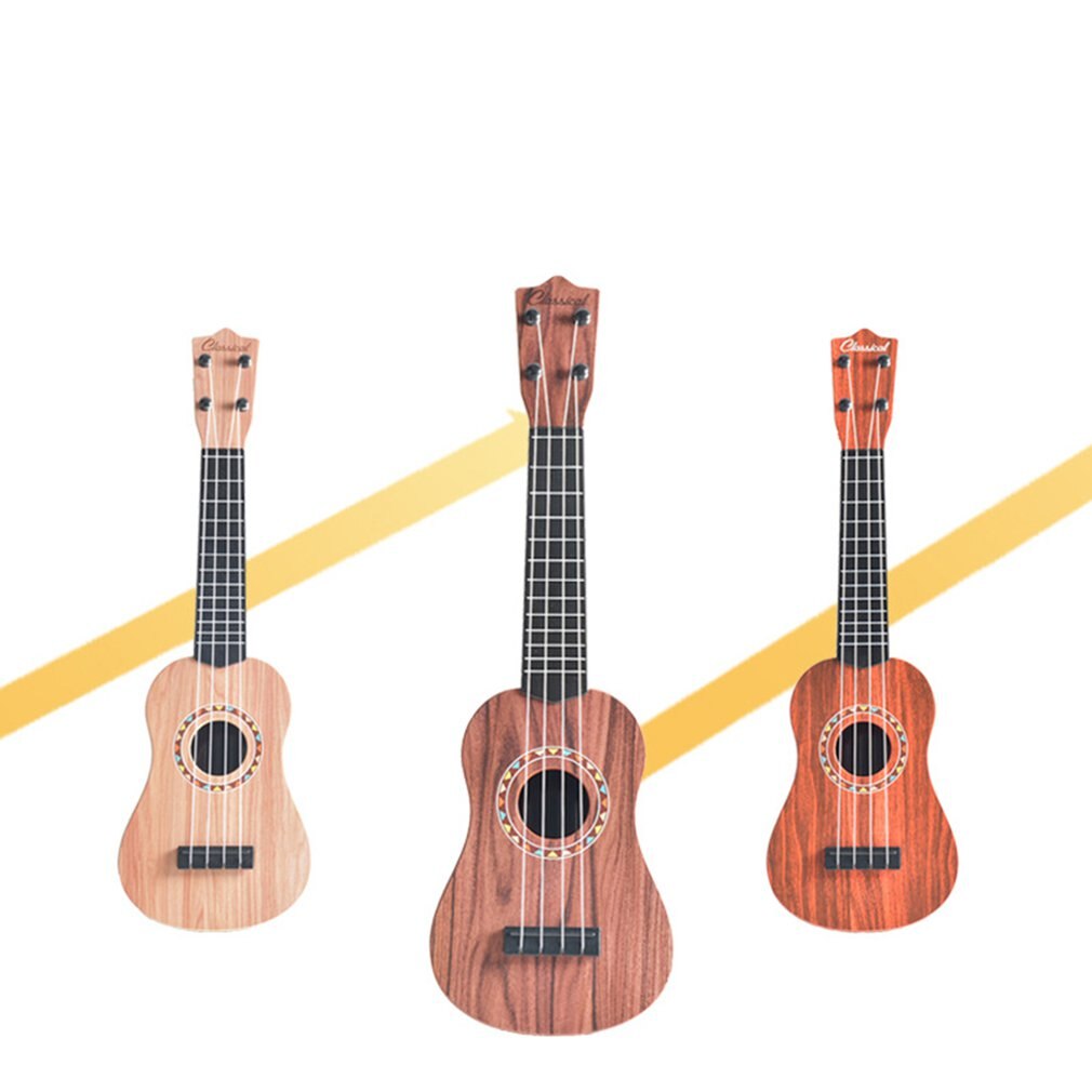 Ukulele 21 Inch Simulation Wood Grain 4 Strings Uke Bass Stringed Musical Instrument Perfect For Beginners For Kid