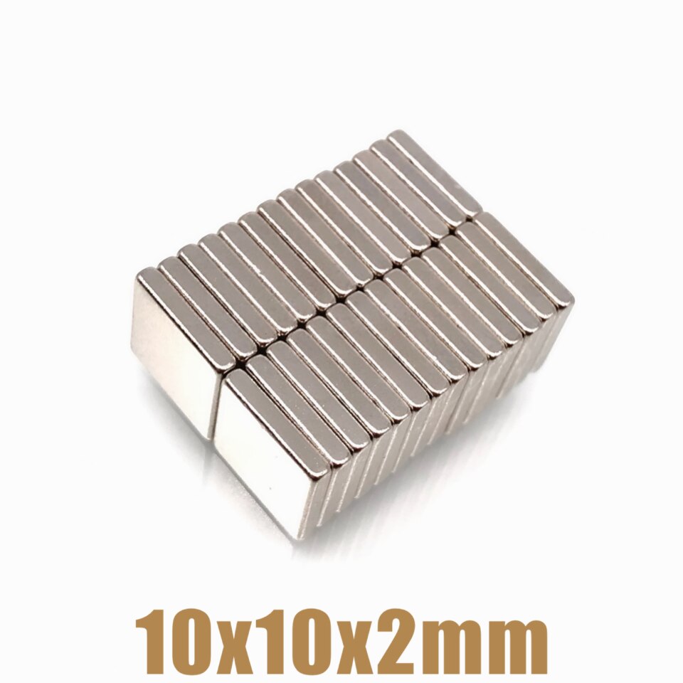 20 ~ 500Pcs 10X10X2 Neodymium Magneet 10*10*2 N35 Ndfeb Magneten Blok super Krachtige Sterke Permanente Magnetische Imanes Blok