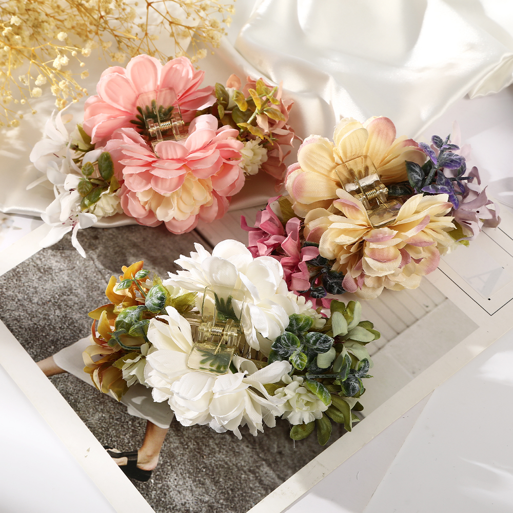 Haimeikang, pinza para el pelo de flores de gran tamaño, garras, cangrejo para el pelo, pasadores gruesos, horquillas, accesorios para el cabello de de verano para mujer