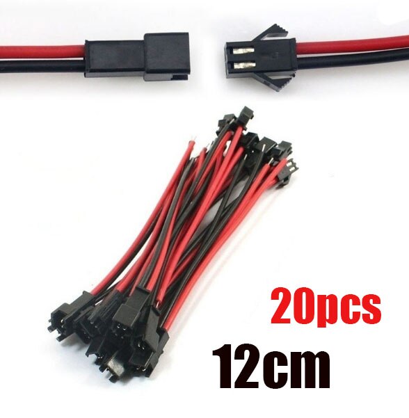 20pcs/set Male to Female Plug Terminal Wire Connector Terminal Line for LED Downlight Ceiling Lamp: 12cm