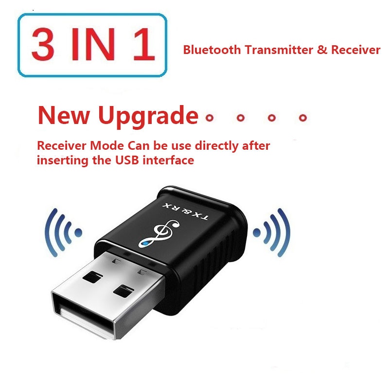 Drie-In-een Usb Bluetooth Zender Ontvanger 5.0 Computer Tv Luidspreker Auto Draadloze Bluetooth Adapter Dongle