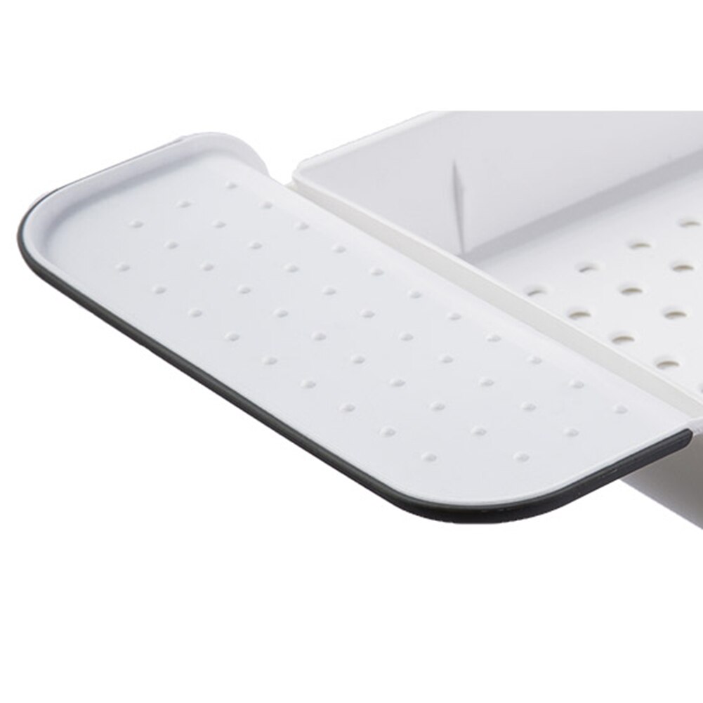 Estante para bañera extensible ajustable, organizador de Caddy, bandeja de plástico para bañera para libro/vino/teléfono/fruta