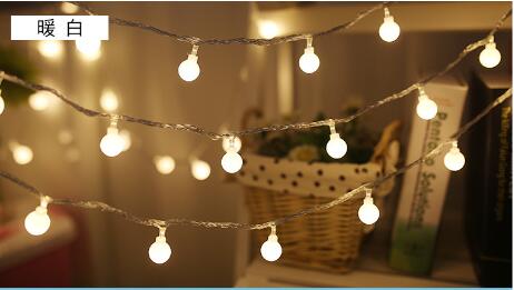 4m/6m/10m/20m/30m/50m bollen lichtsnoer, lichtslinger met led-verlichting, kerstversiering voor thuis, feest, straatverlichting: Warm wit / 20m 220v
