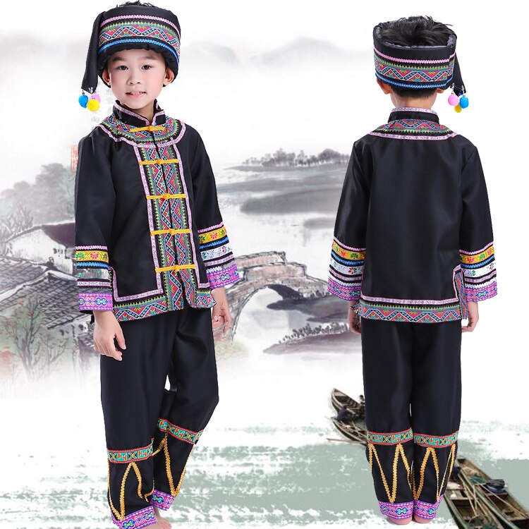 Boy Miao Costumes Chinese Folk Dance Clothing Hmong Clothes Chinese Clothes for Boy