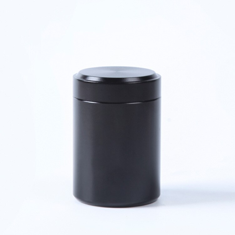 contenedor hermético a prueba de olores de 70ML, tarro de té de aluminio para alijo de hierbas, cajas para jarras de té MetalCan: Black