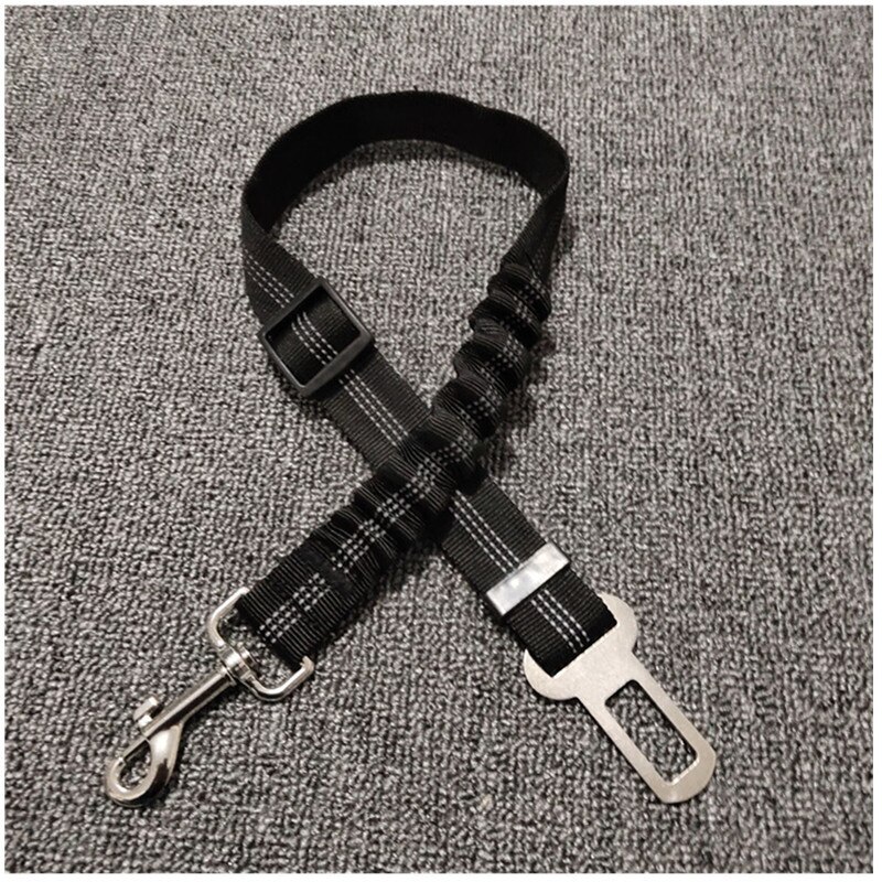 Autogordel Hond Seat Belt Hondenriem Voertuig Riem Verstelbare Demping Elastische Reflecterende Veiligheid Touw Voor Hond Kat Huisdier levert: black