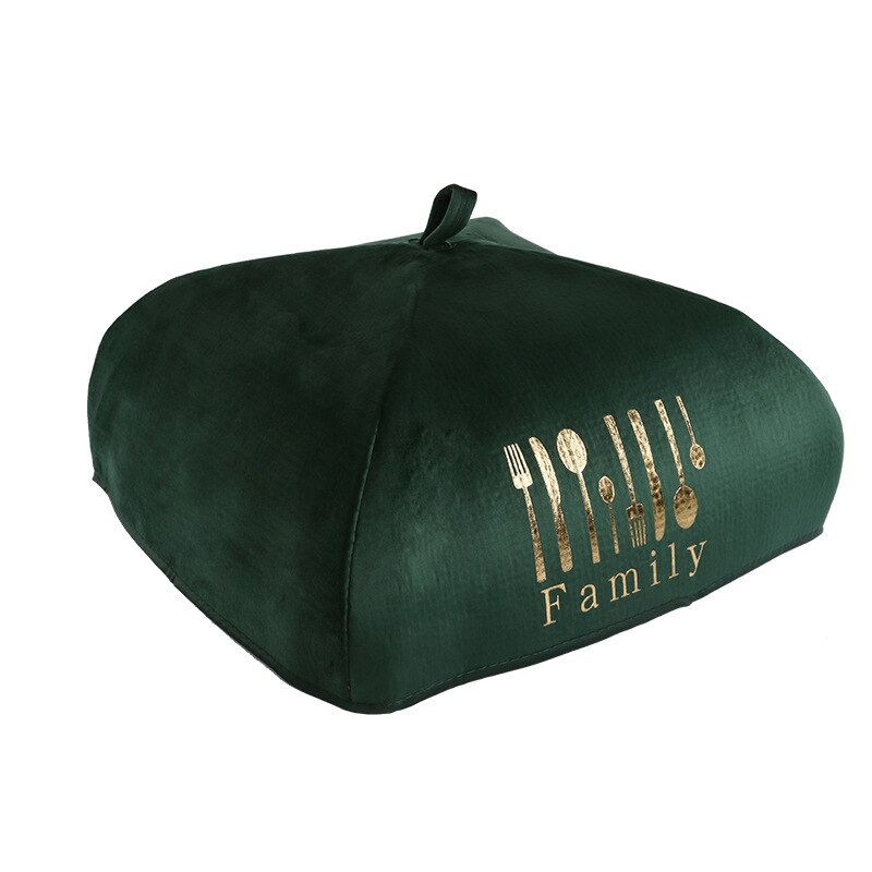 Dish Cover Household Fold Dish Cover Meal Insulation Dish Cover Winter Dish Leftovers Preservation Food Cover kichen gadget: Dark-gren-M